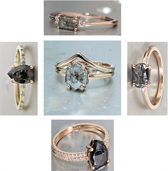 Picture of Salt and Pepper diamond rings Picture of Salt and Pepper diamond rings